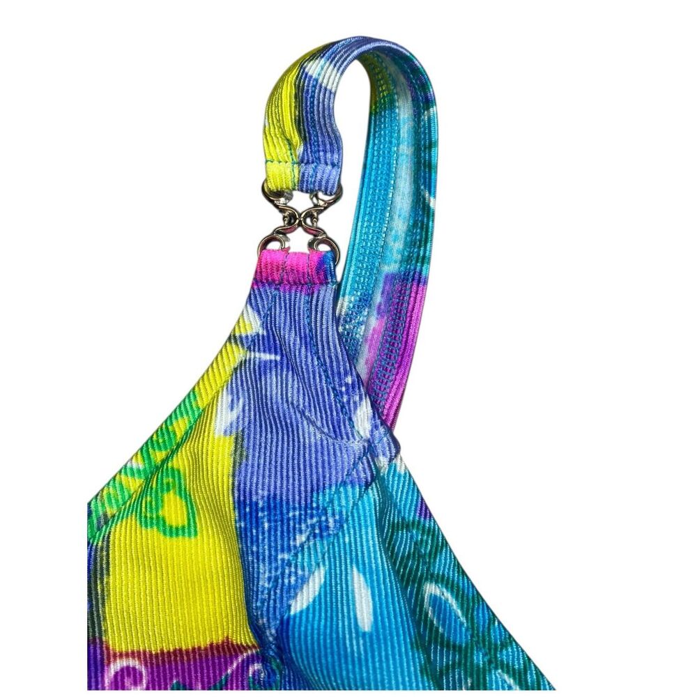 Vintage Kechika Women’s Medium One Piece Swimsuit Abstract Colorful 90s - Picture 2 of 6